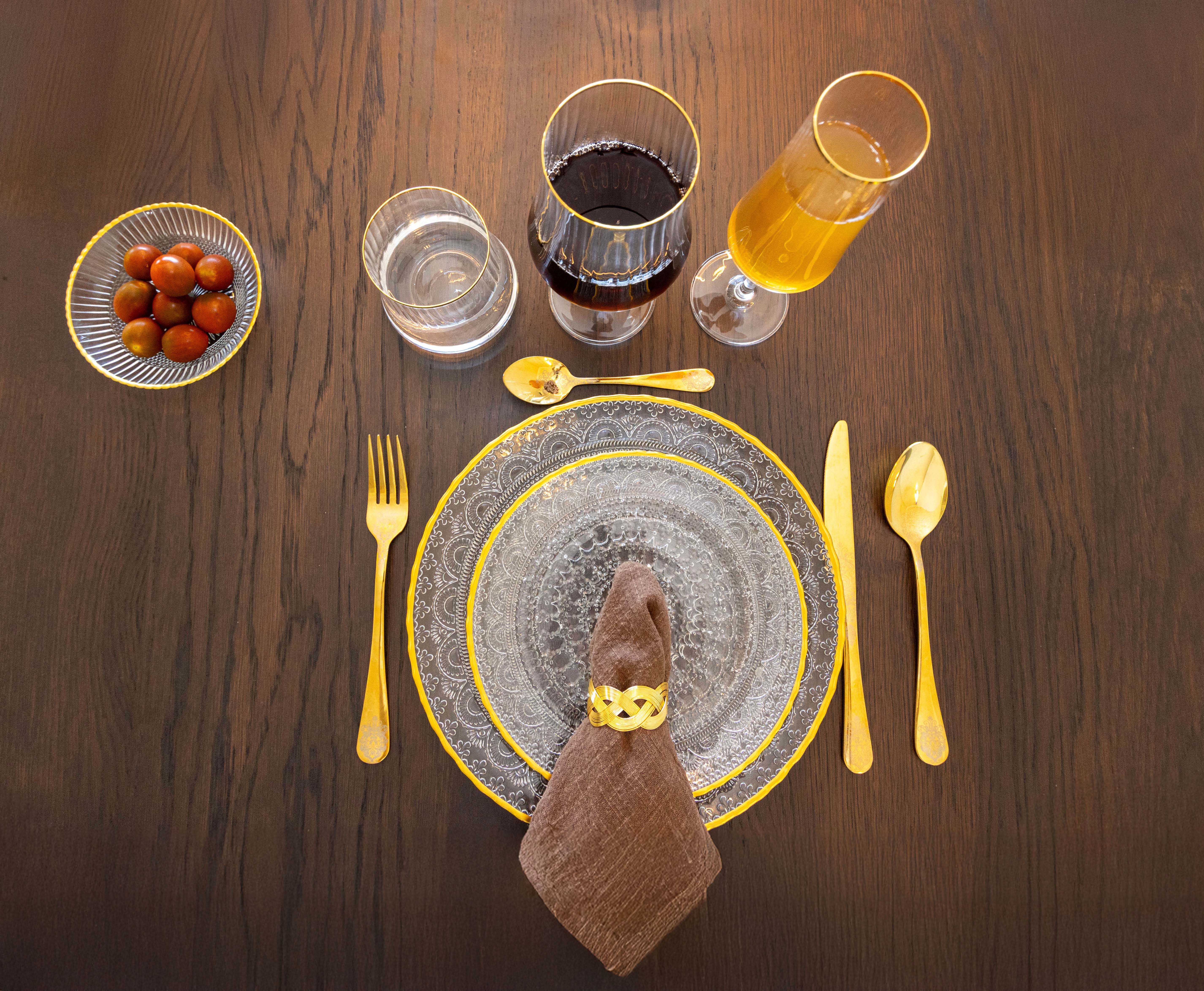 AULICA - Wholesale Dinner Plate - Goldline Dessert Plate 21X21X2cm3