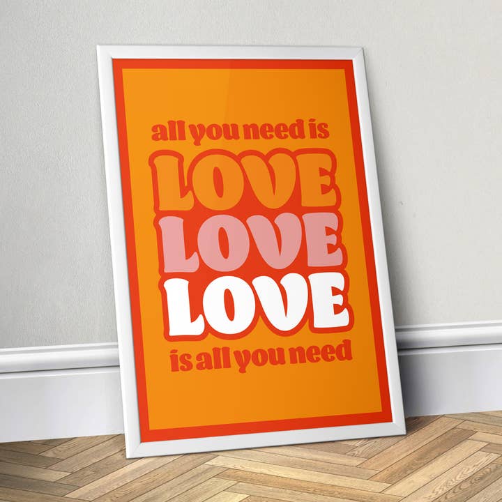 Love is All You Need, Beatles - Music Inspired Wall Print for wholesale by Print Club North