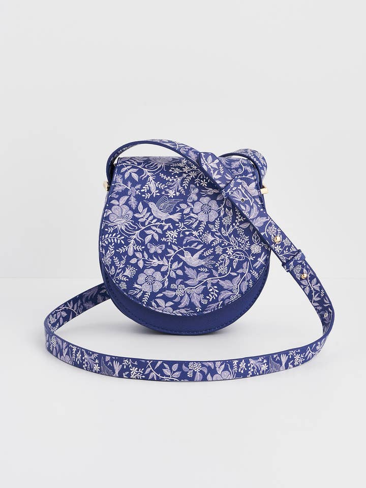 Floral Blue Saddle Bag for wholesale by Fable England