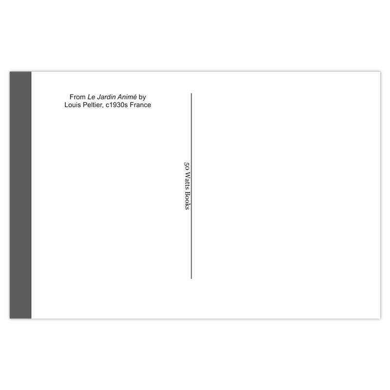 50 Watts - Wholesale Postcard - Postcard - Animated Garden - 1930s book illustration3