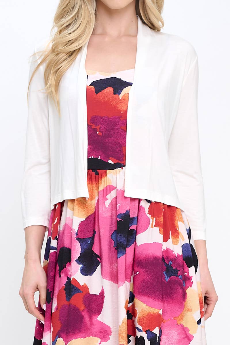 Off White Made in USA Modal Open Front Bolero Cardigan for wholesale on Faire1