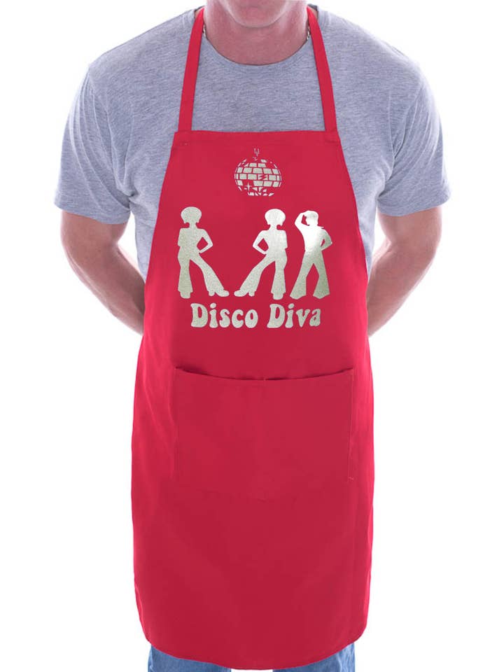 Tablier de cuisine Disco Diva The 70's BBQ Cooking pour adulte pour la vente par Print4U