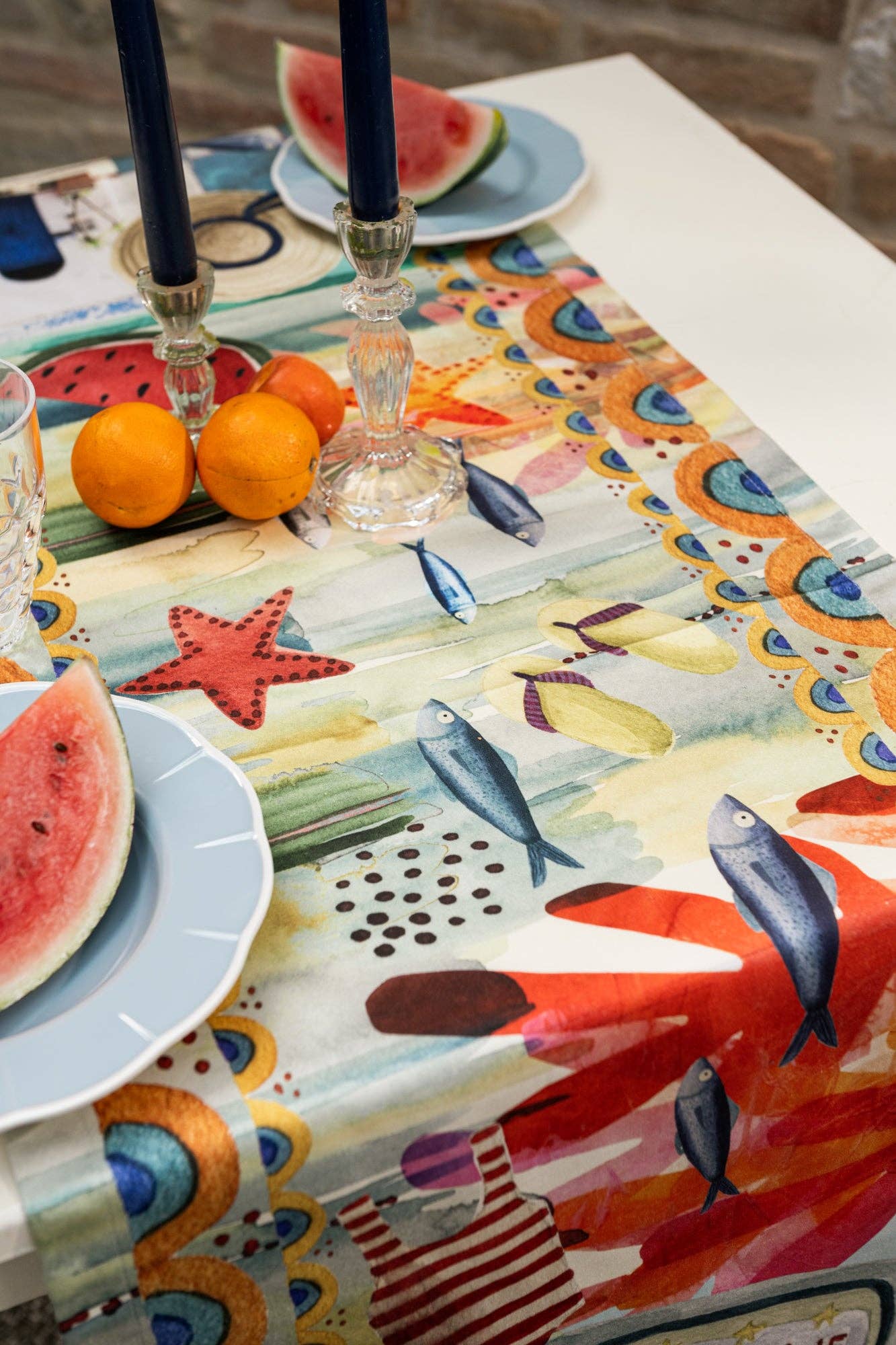 The Napking – wholesale Table runner – Cotton Satin Runner "Collage" 100% Made in Italy2