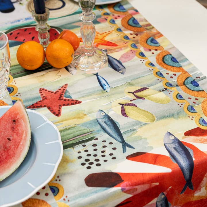 The Napking – wholesale Table runner – Cotton Satin Runner "Collage" 100% Made in Italy2