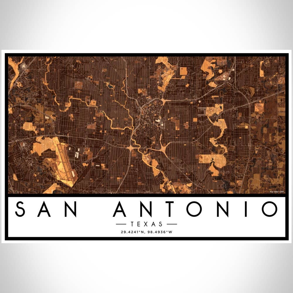 JACE.design - Wholesale Art Print - San Antonio TX Map Print Ember3