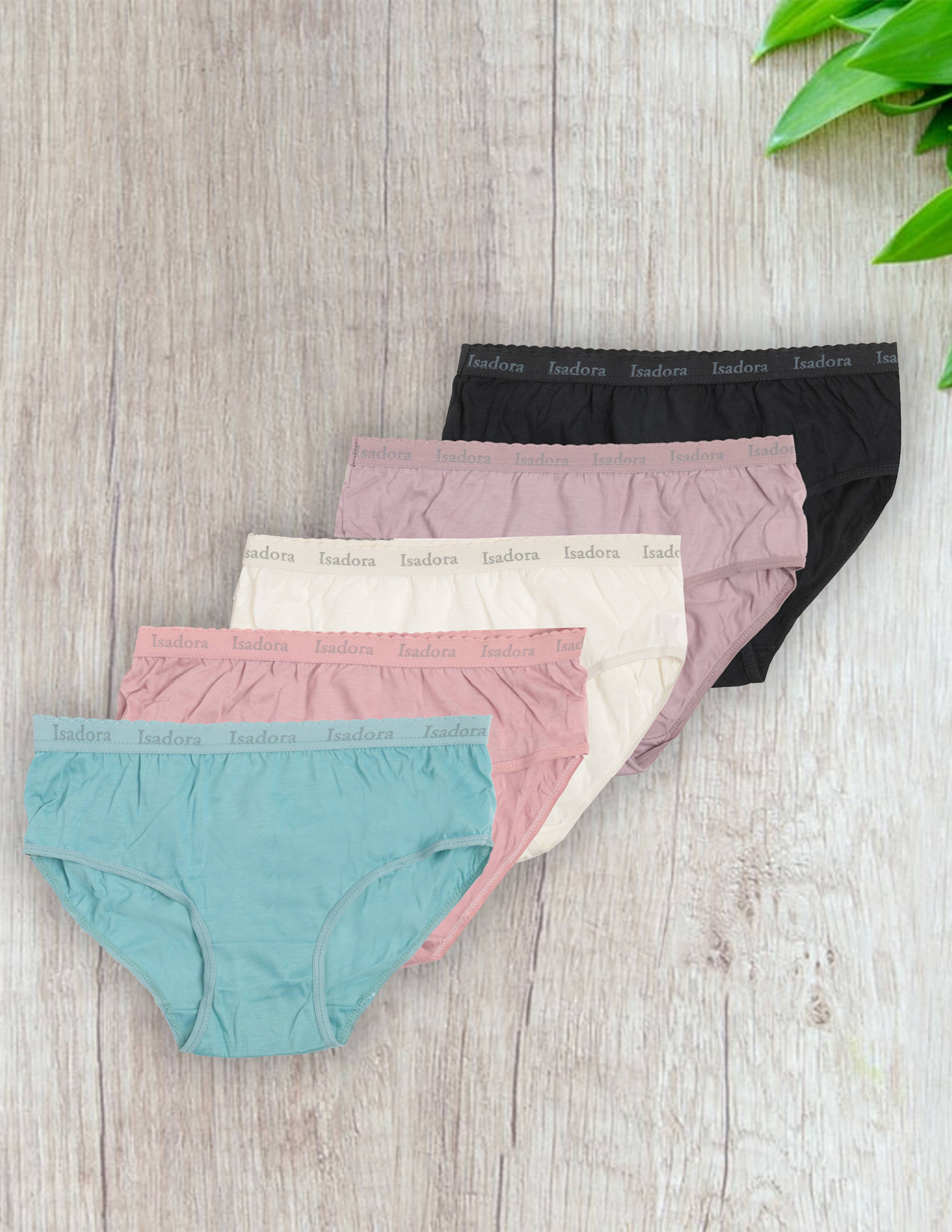 Isadora, Tipi toe, & James Fiallo - Wholesale Underwear - Women's - Isadora Women's 5 Pack Cotton Full Cut Underwear3