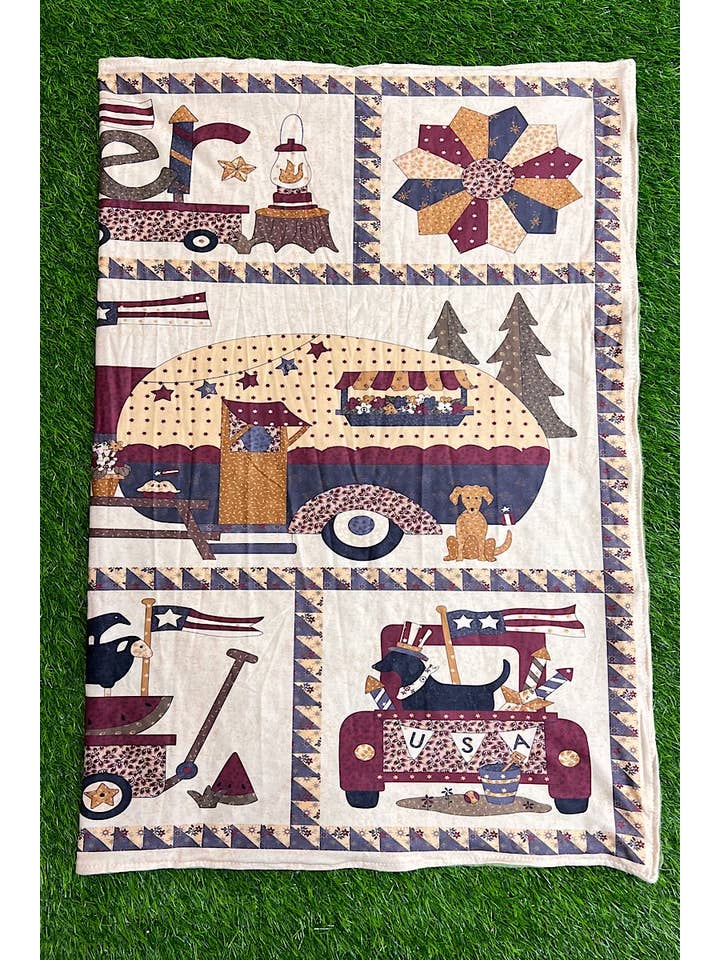 Kids Charm Online - Wholesale Bedding Blanket - Kids & Baby - SUMMER CAMPING/ PATRIOTIC BABY BLANKET. BL20220001-29*43
