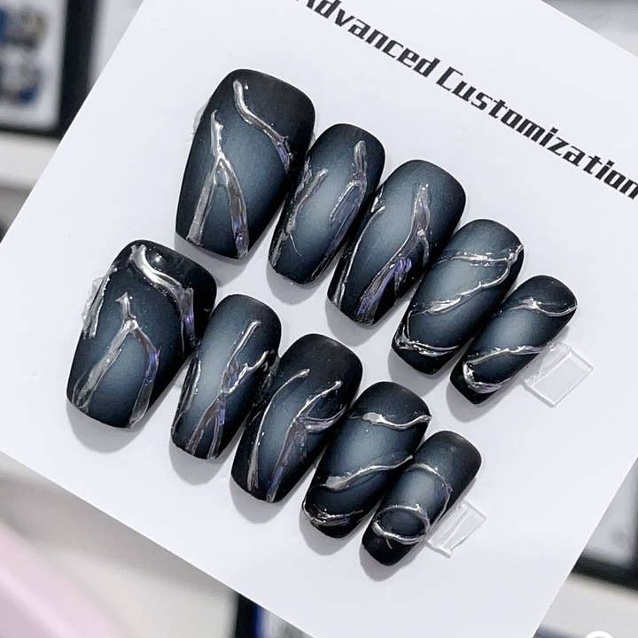 hand made Press on Nails 24443 for wholesale by foamboxnail