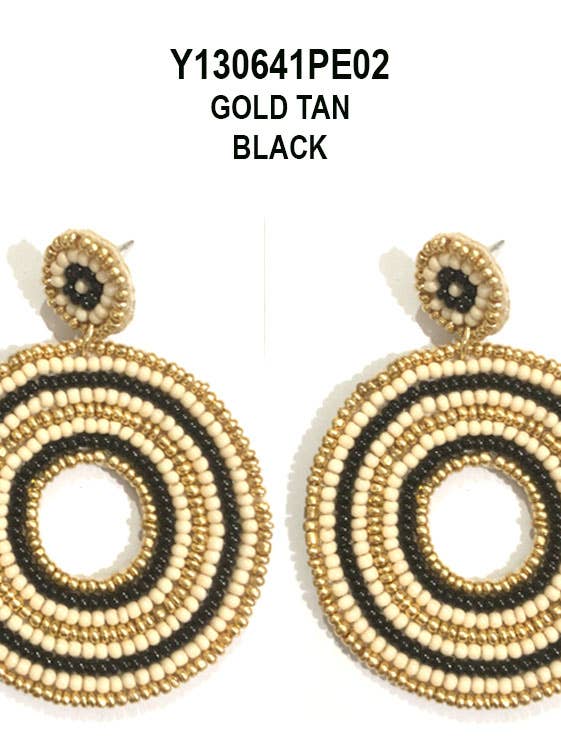 Seed Bead Disc Earring for wholesale by Carole Inc.