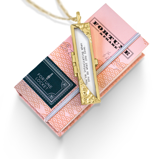 Fortune & Frame - Wholesale Locket Necklace - Turning Corners Fortune Locket - Gold2