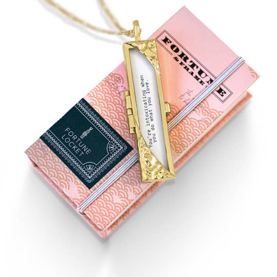 Fortune & Frame - Wholesale Locket Necklace - Turning Corners Fortune Locket - Gold2