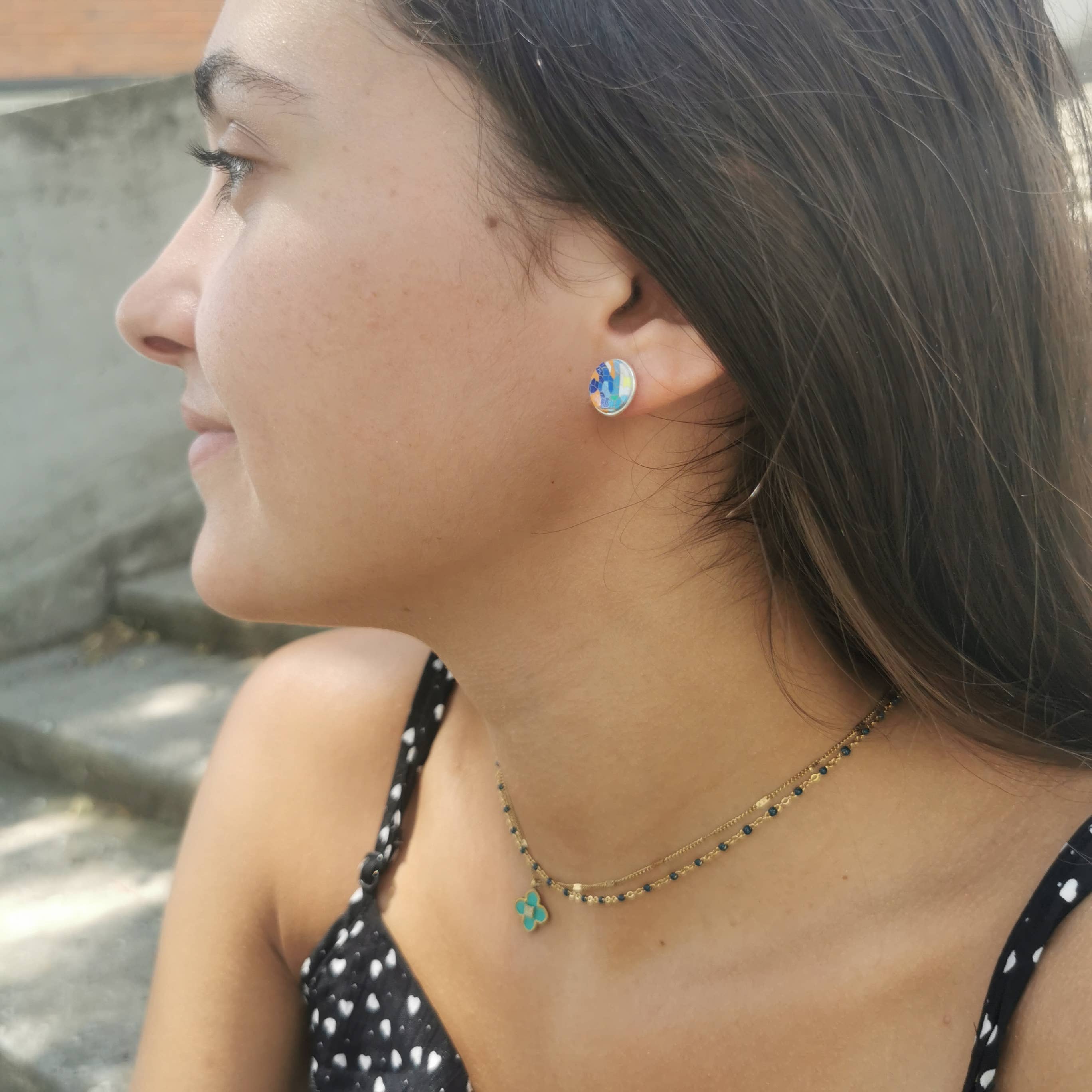 PASTACUITA - Wholesale Knopjes/oorstekers - Handgemaakte ronde oorstekers in Gaudí-stijl uit Barcelona12