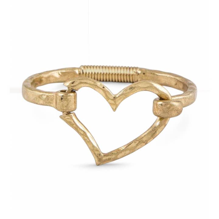 Open Heart Hook Bangle for wholesale by LA Jewelry Plaza