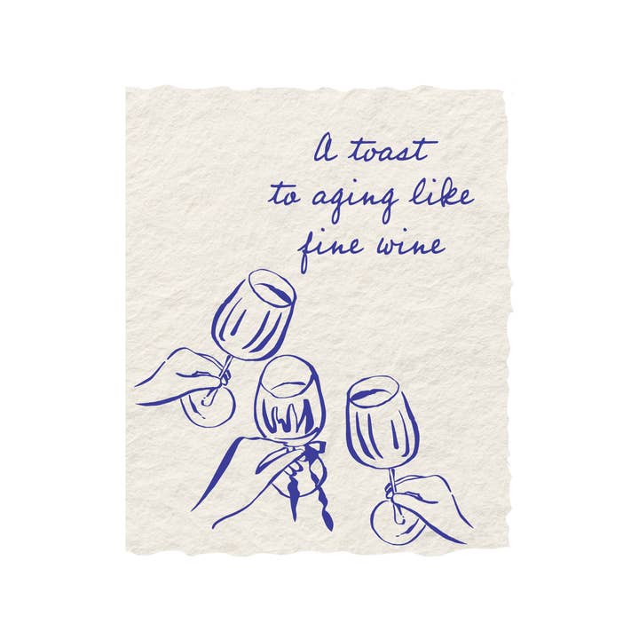 Paper Baristas - Wholesale Birthday Card - Toasting To A Fine Wine Birthday | Celebration Greeting Card