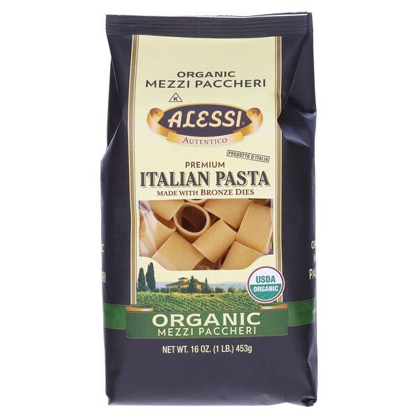 KeHE Distributors, LLC - Wholesale Pasta - Alessi Italian Pasta, Organic Mezzi Paccheri, 16oz0