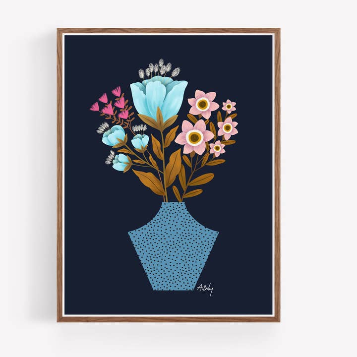 Be You Beautiful - blomster illustration print for engroshandel hos Annie Bailey Art