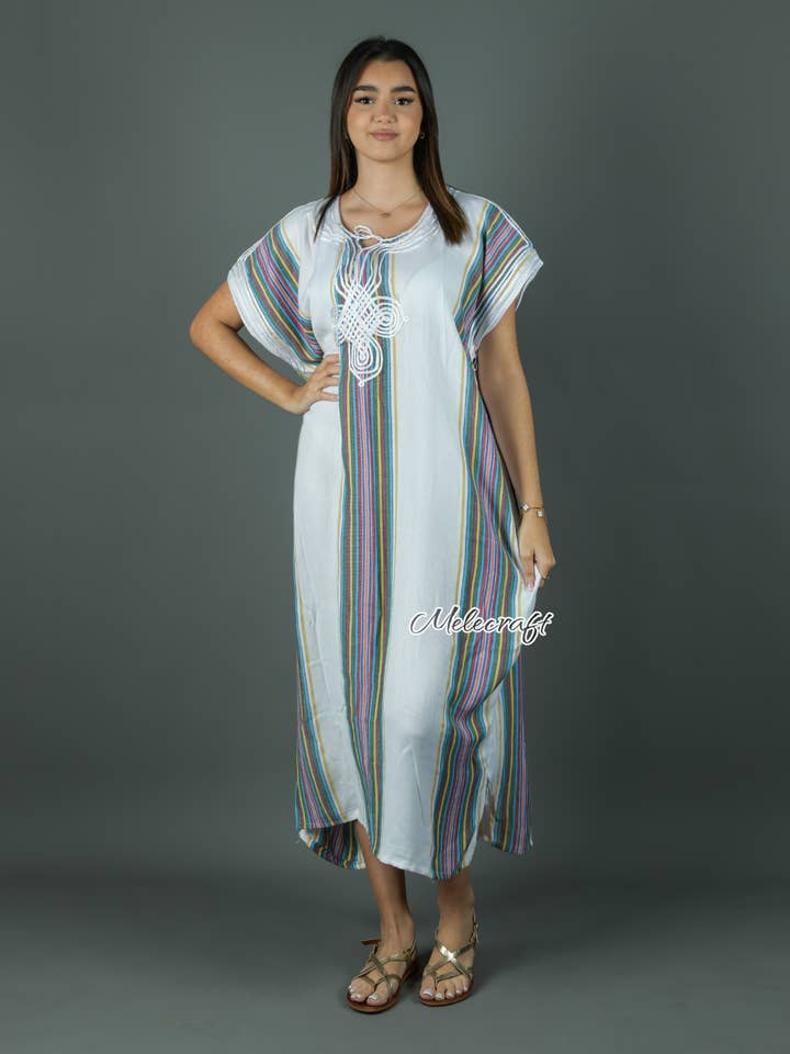 Melecraft - Wholesale Kaftan - Women's - Moroccan Striped Kaftan Dress for Women - Handmade Gandoura27