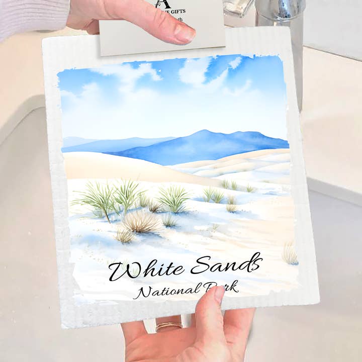 White Sands National Park New Mexico SWEDISH DISH CLOTH for wholesale by Avery Lane Gifts