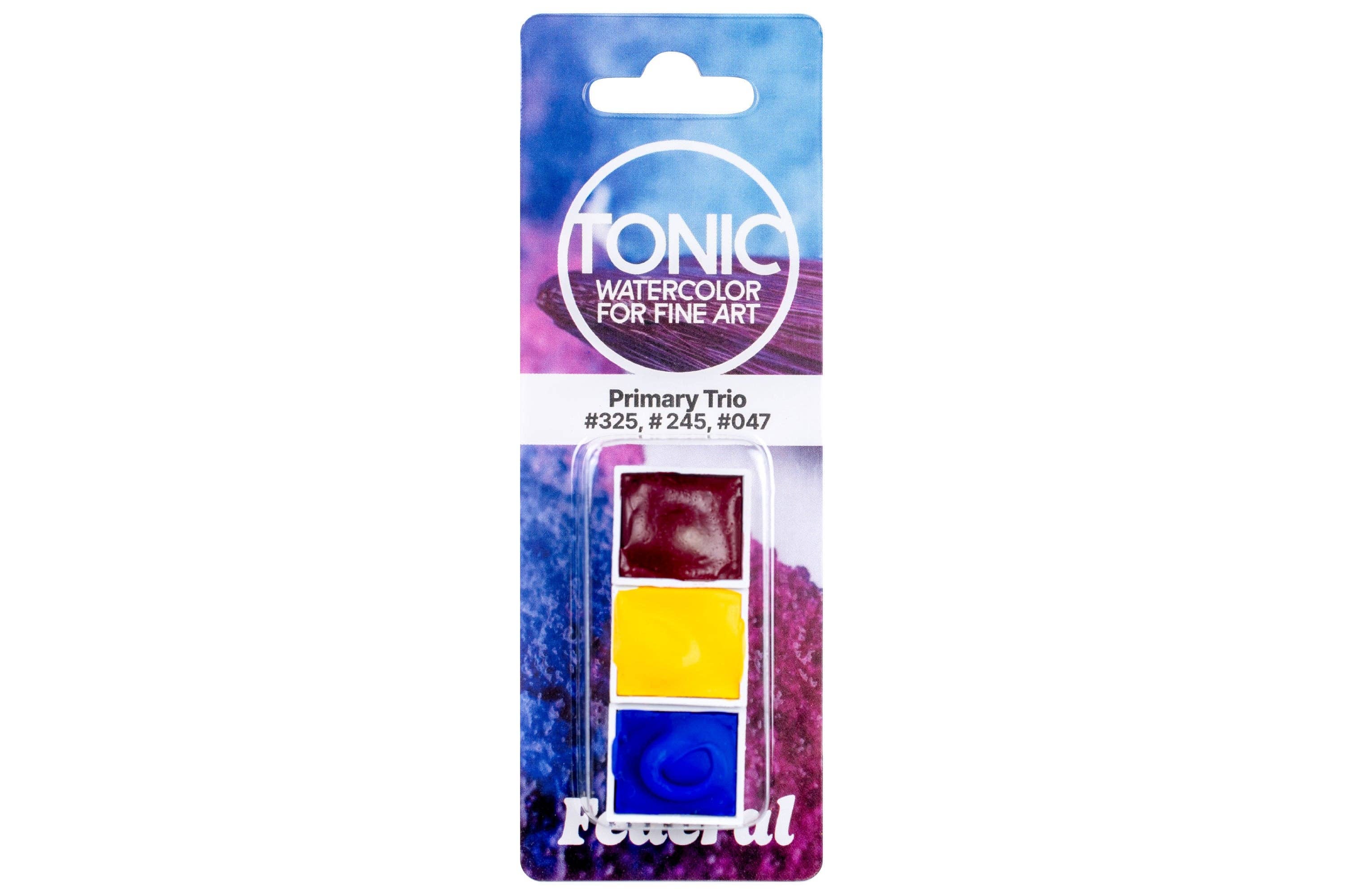 Federal Color - Wholesale Watercolor Paint - Tonic Watercolor Half Pans, Primary Trio0