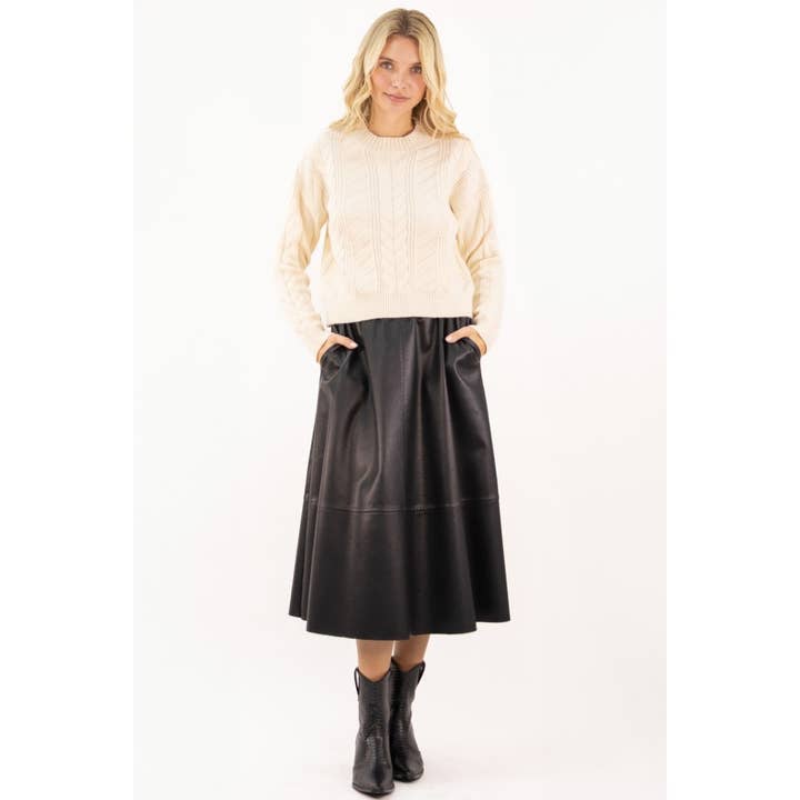 PU ALINE MIDI NEDERDEL_78S2026 for engroshandel hos Verte