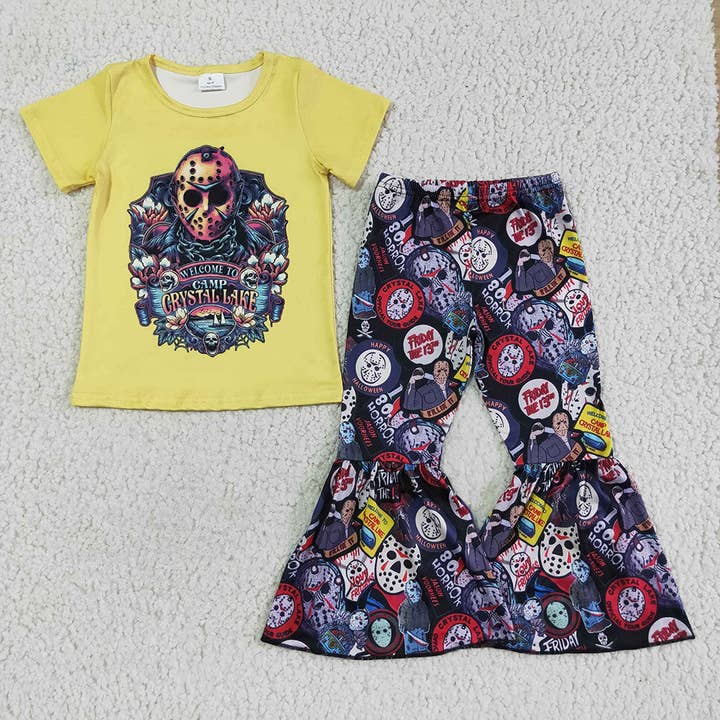 Aier Wholesale - Wholesale Top & Pant Set - Kids - Baby girls Halloween cartoon pants clothes (can choose headband here)
