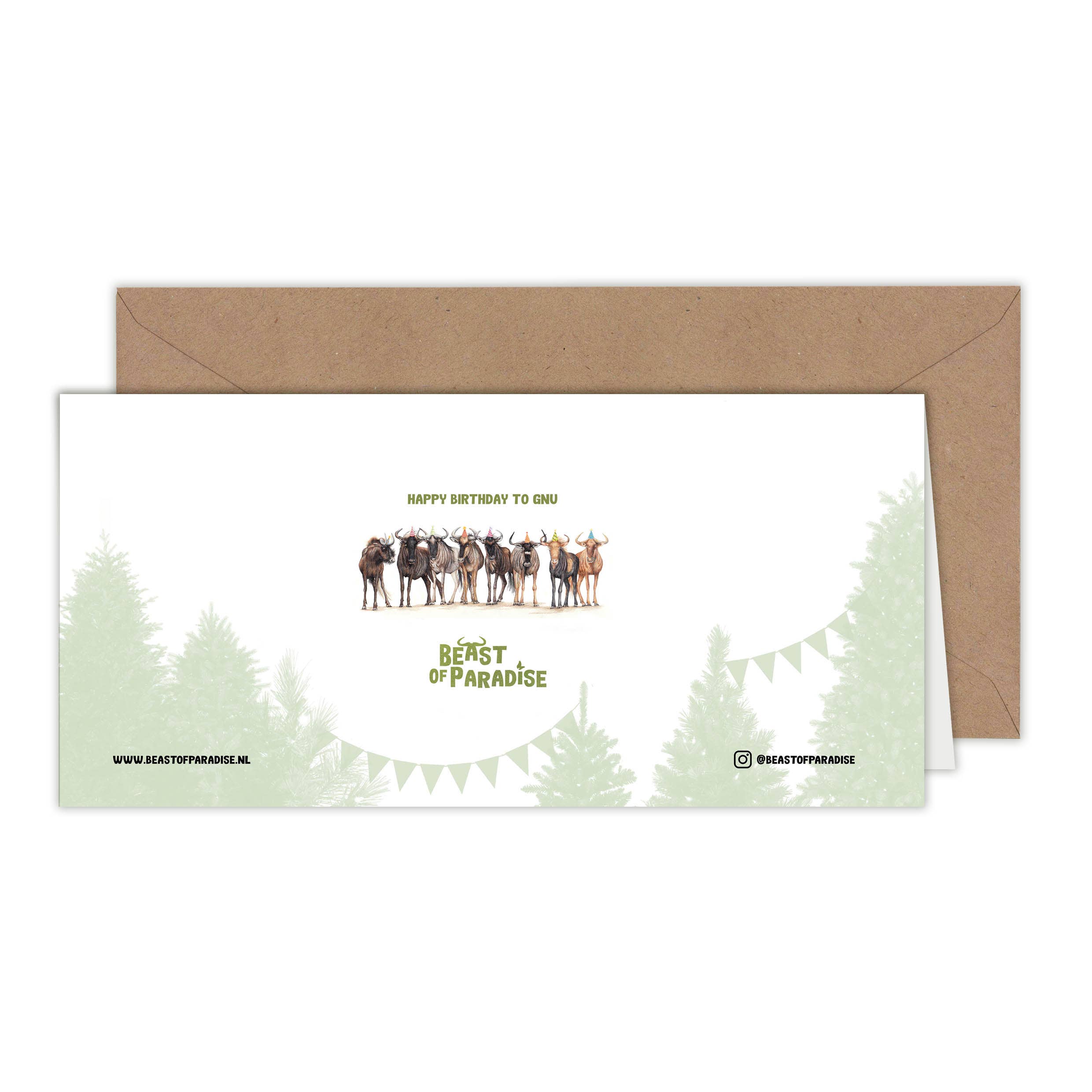 Beast of Paradise - Wholesale Birthday Card - Wildebeest Greeting Card, Animal Birthday Card, Gnu Cards1