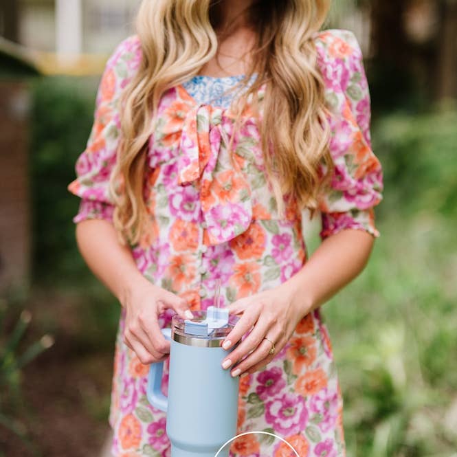 The Classy Cloth WS - Wholesale Insulated mug/tumbler - Quencher Tumbler 40 oz - Light Blue RTS7