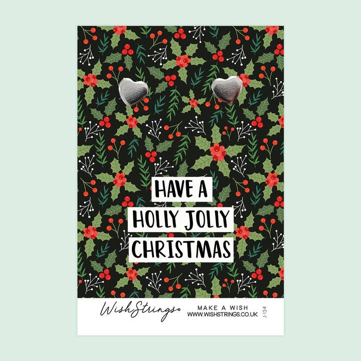 WishStrings - Wholesale Stud/Post Earrings - HOLLY JOLLY - Heart Stud Earrings | J154
