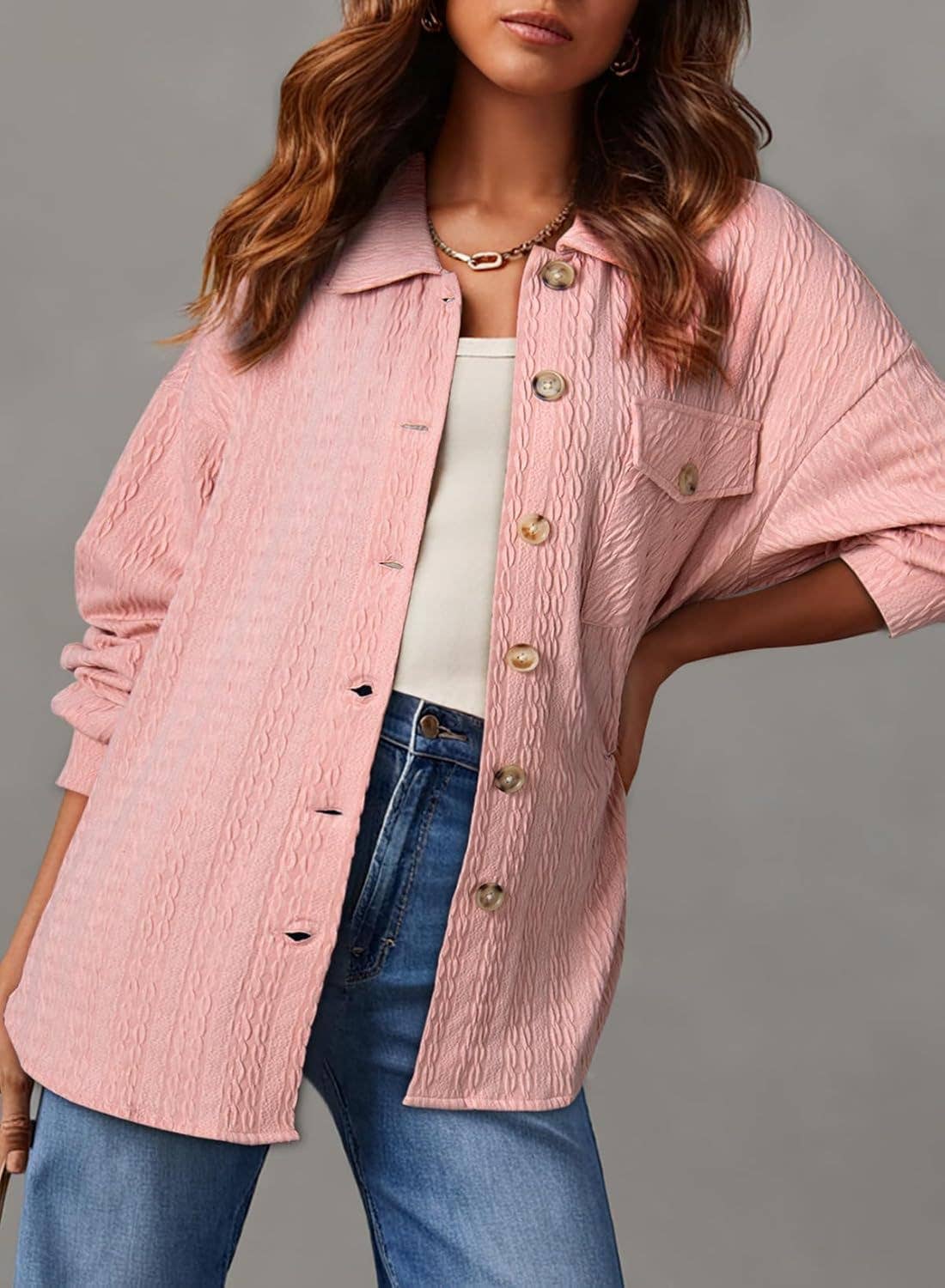 Lily Clothing - Wholesale Button Down Shirt - Women's - EVERYTHING GOES WITH A LAPEL SHIRT TOP17