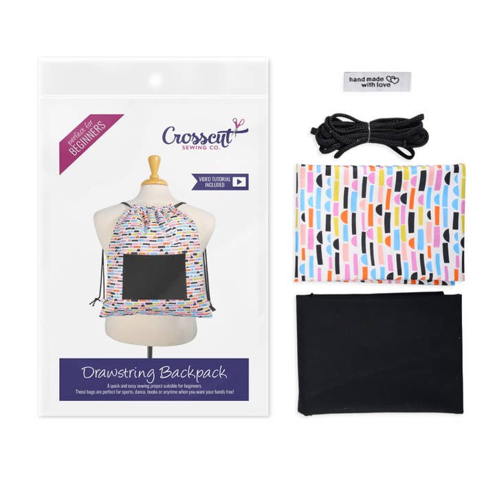 Crosscut Sewing Co. - Wholesale DIY Craft Kit - Drawstring Backpack Sewing Kit - DIY Sewing Project Kit for Beginners, Kids and Adults18