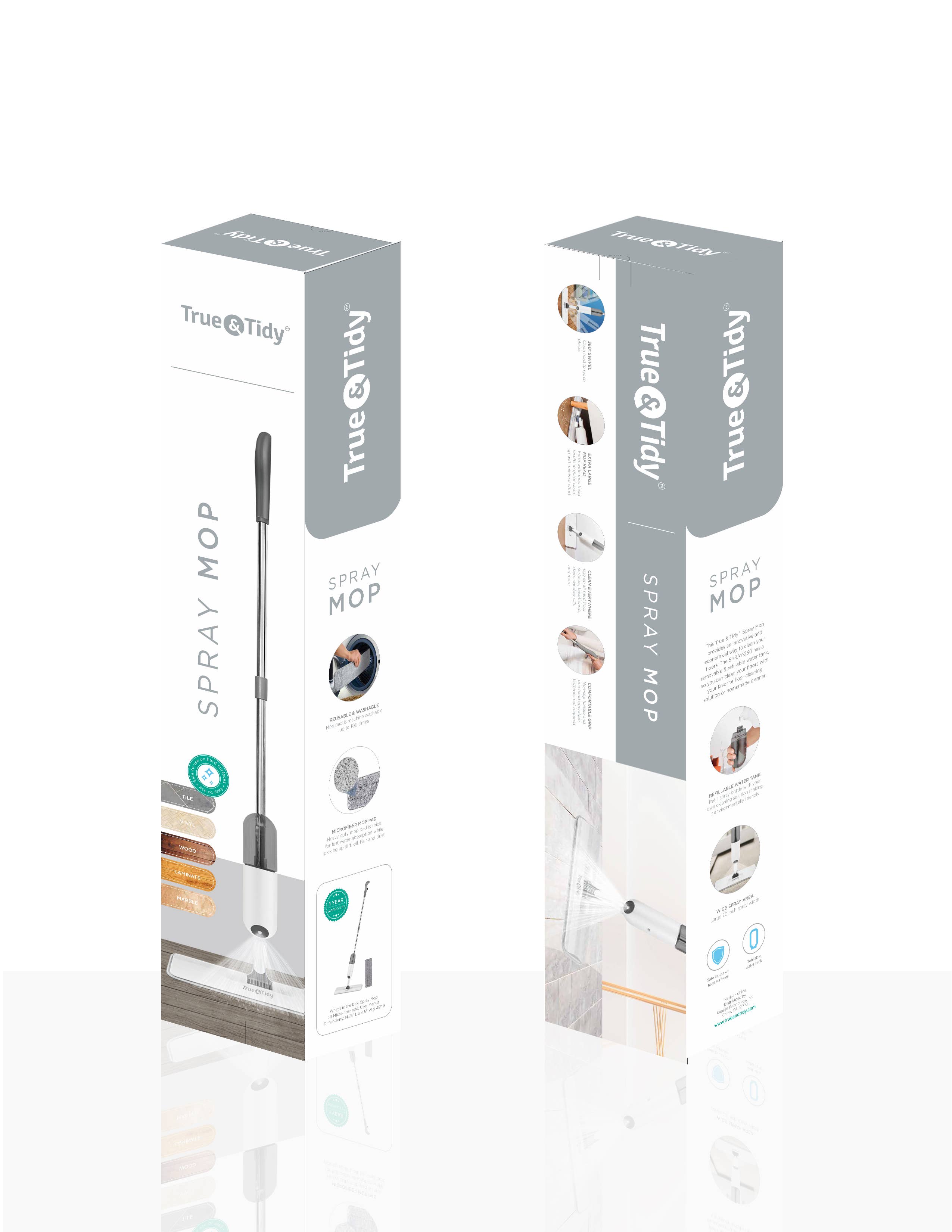 True & Tidy - Vente Serpillères - Ensemble de balai pulvérisateur avec réservoir rechargeable de luxe16