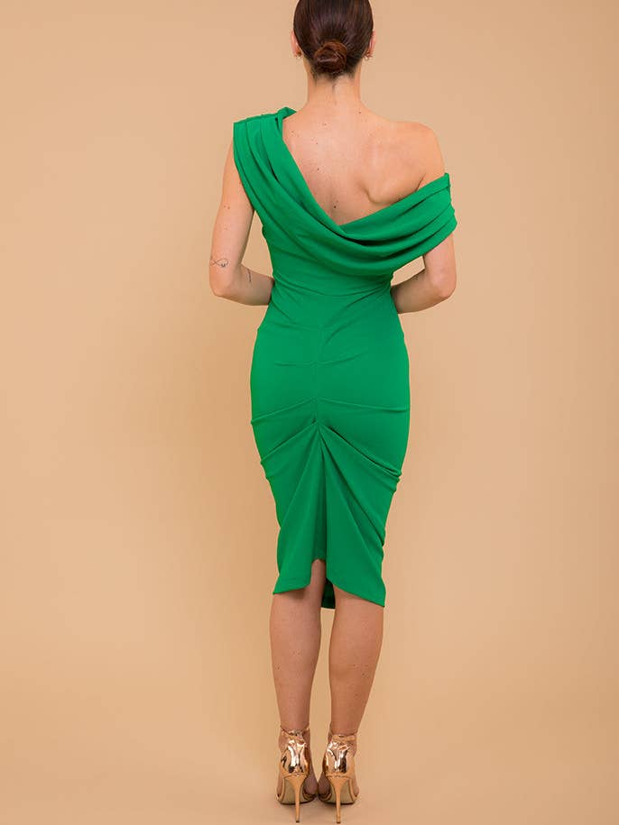 Atom Label - Wholesale Dress - Women's - SALE Janus dress in emerald green4