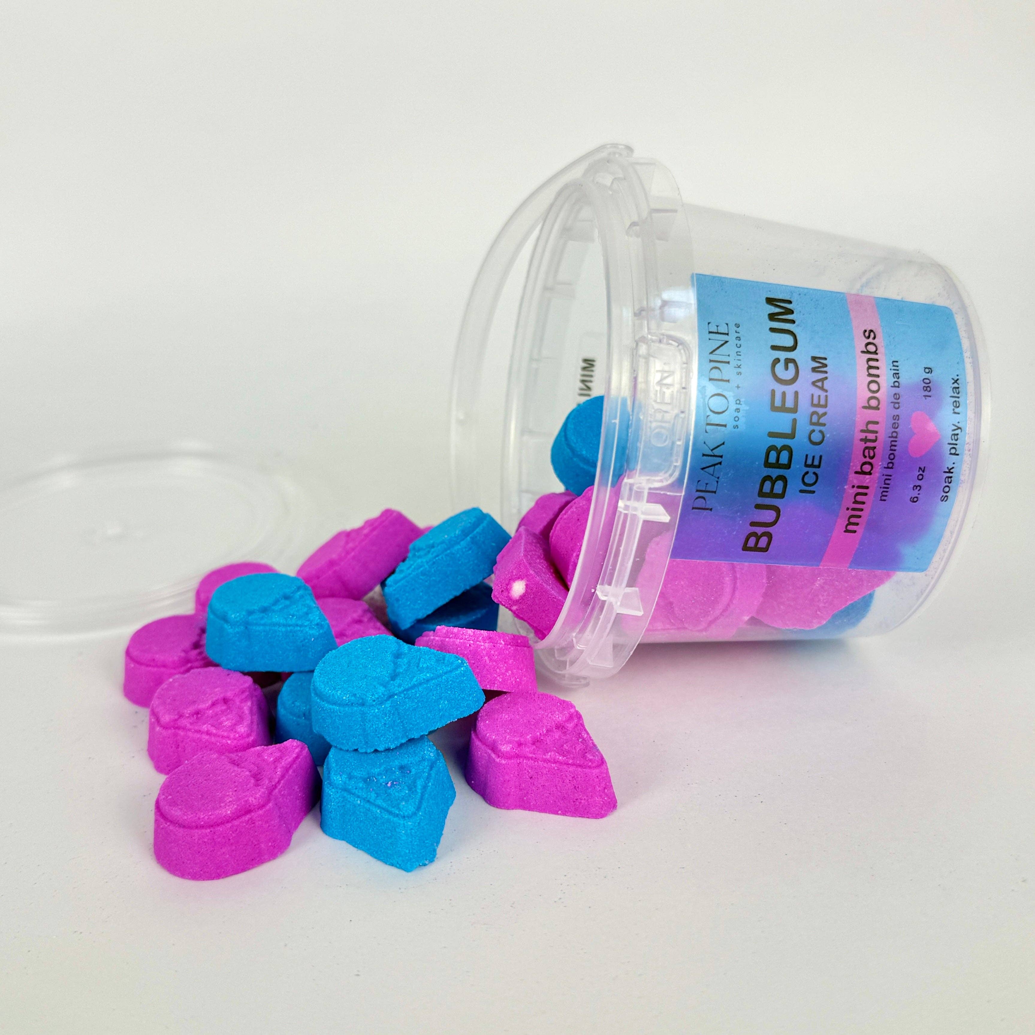Peak To Pine Designs - Vente Bombe de bain/poudre effervescente pour le bain - Glace à la gomme balloune - Mini bombes de bain1