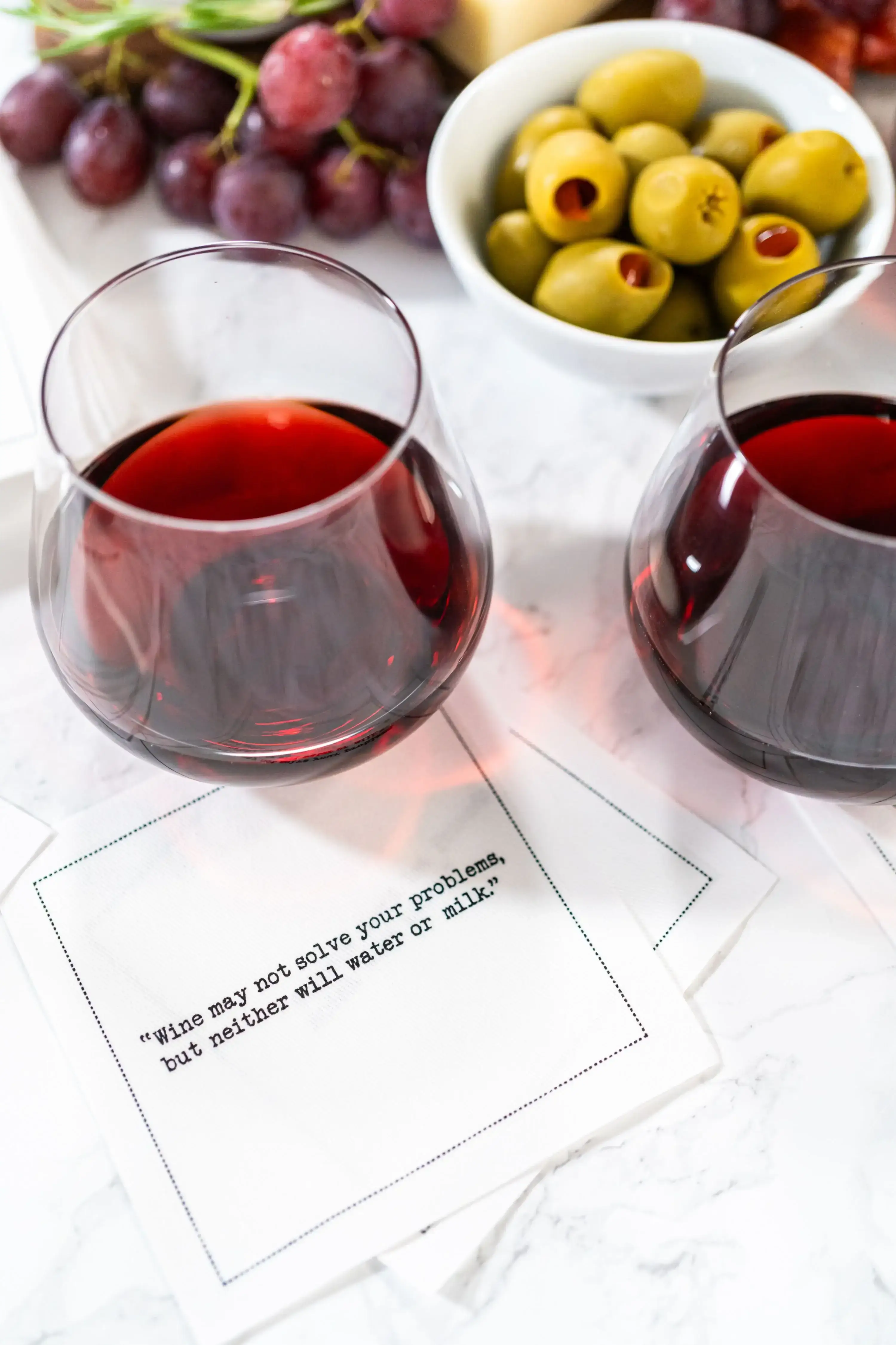 Five Star Napkins Inc. - Wholesale Disposable Napkin - Wine Quotes - White Cotton Cocktail Napkins x 503