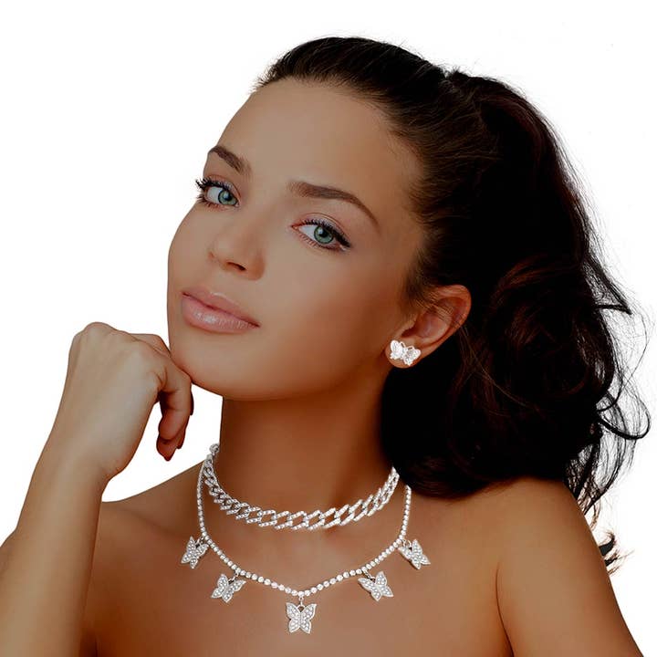 Set di 2 ciondoli a forma di farfalla in argento per la vendita all'ingrosso da parte di PinktownUSA