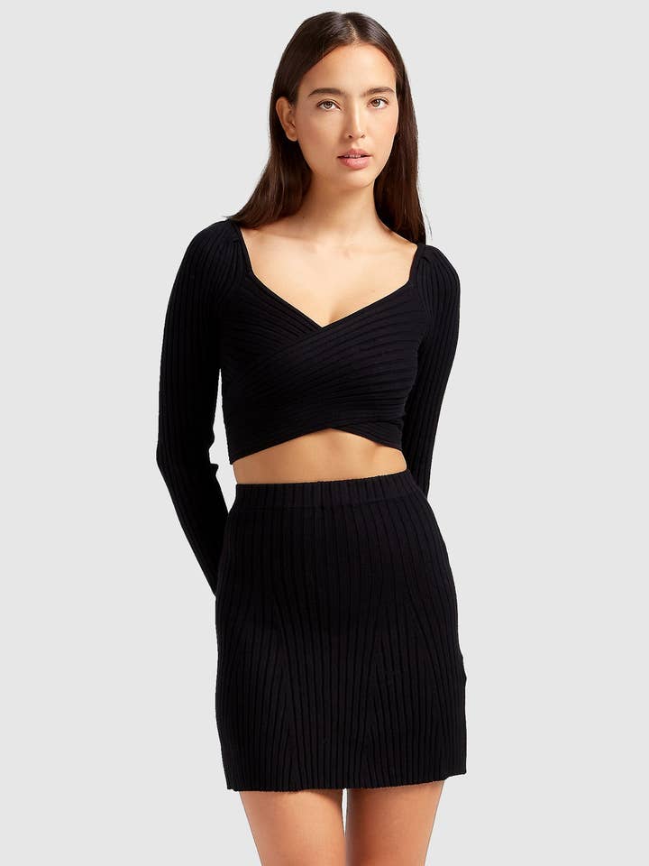 C'est Belle Knit Mini Skirt for wholesale by belle & bloom