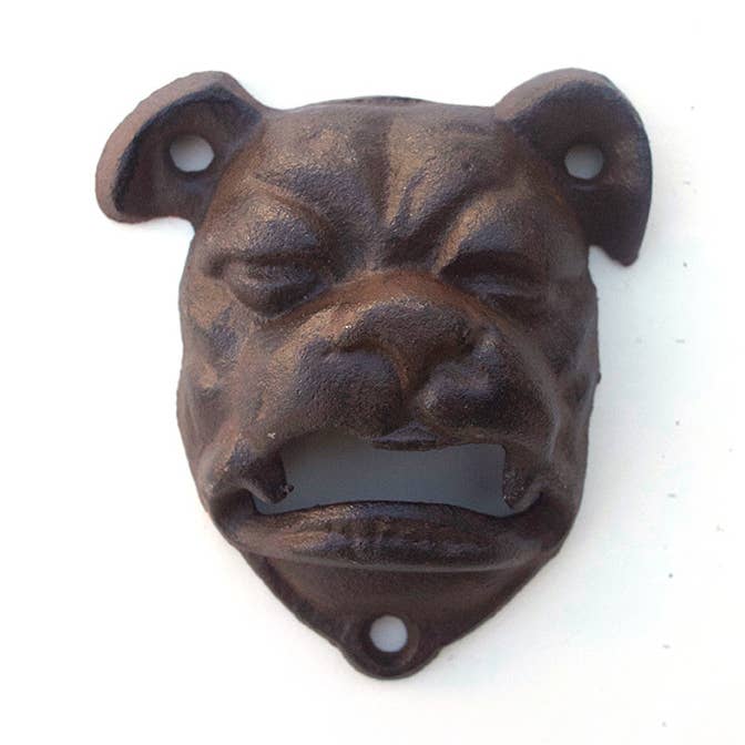 CAST IRON MOUNTABLE BULLDOG BOTTLE OPENER for wholesale by Midwest Craft House