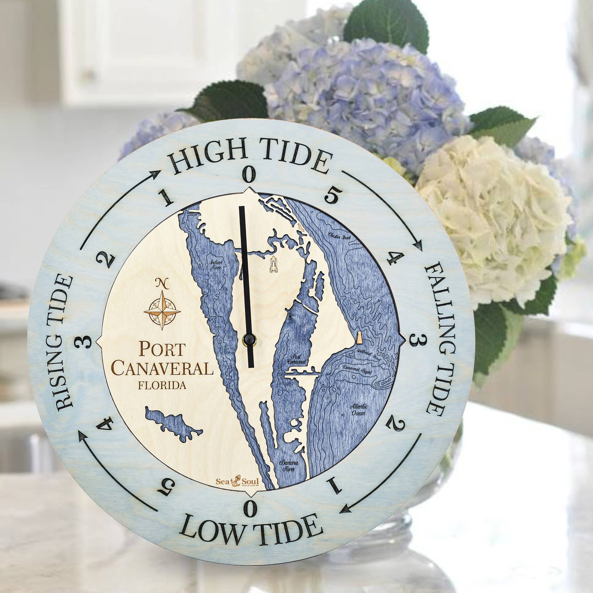 Sea & Soul Nautical Chart Art - Wholesale Wall Clock - Florida East Coast Nautical Chart Tide Clock-Many Locations146
