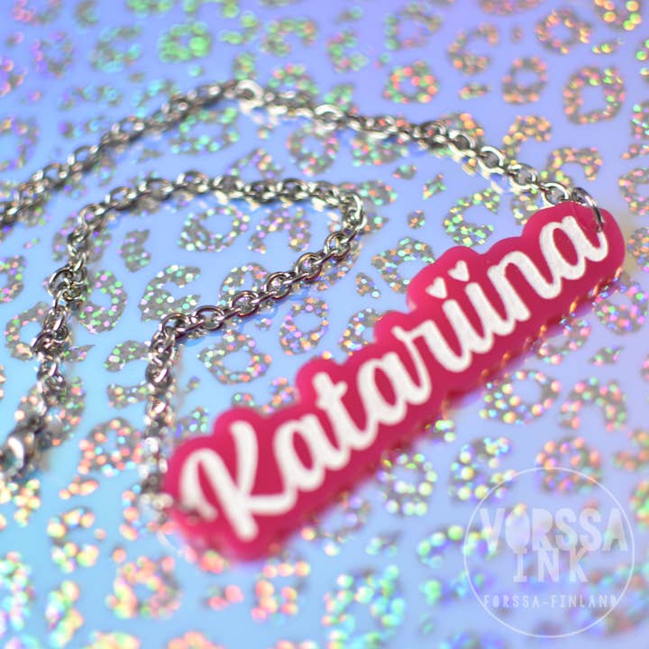 Colar de texto com texto personalizado por atacado de Vorssa Ink