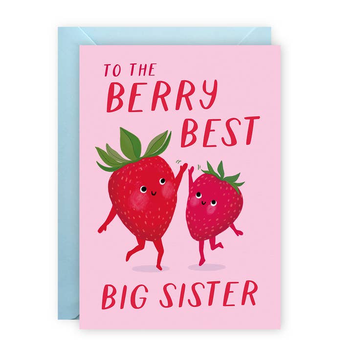 Big Sister Stawberry Card - Birthday - Thank You for wholesale by Painted Parasol Studio