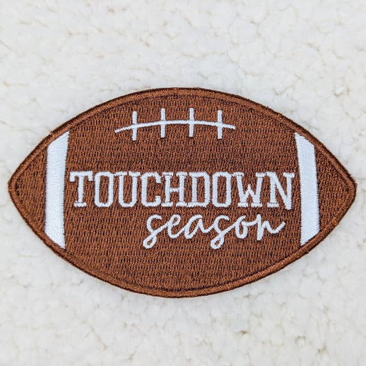 Touchdown Season Embroidered Football HAT/POCKET Patch for wholesale by Trendy Transfers