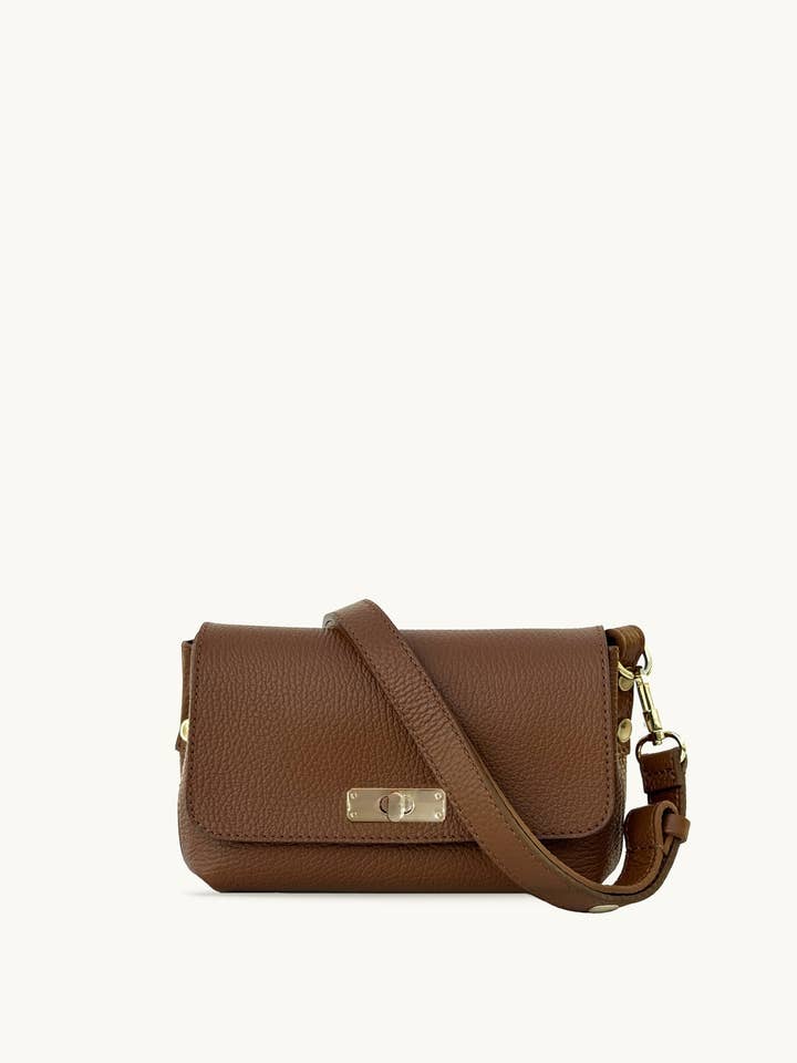 The Maisie Mini Tan Leather Bag for wholesale by Apatchy London