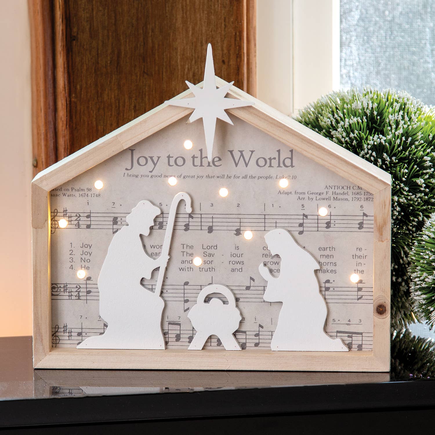 Col House Designs - Wholesale Nativity Scene Decor - Joy to the World LED Nativity Frame1