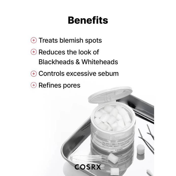 Best Beauty Group - Wholesale Facial Serum/Concentrate - COSRX AHA 2 BHA 2 Blemish Treatment Cotton Balls Serum2