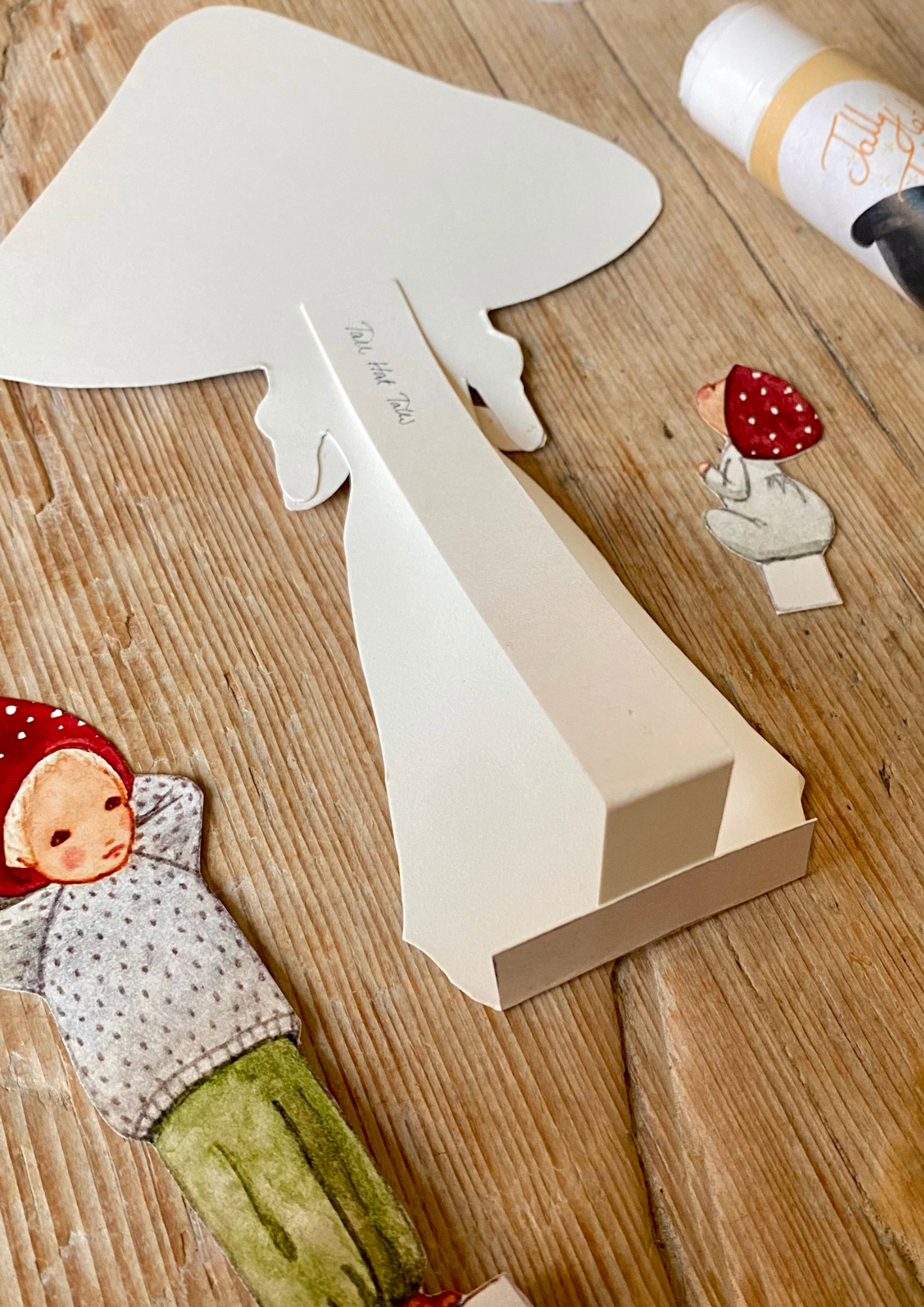 Tall Hat Tales - Wholesale Art Print - Papercutouts Red Mushroom Mom with Children4