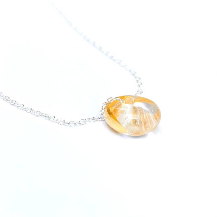 Helen Chalmers - Wholesale Pendant/Charm Necklace - Recycled Whisky Bottle Pendant on Sterling Silver Chain, Clear and Gold1
