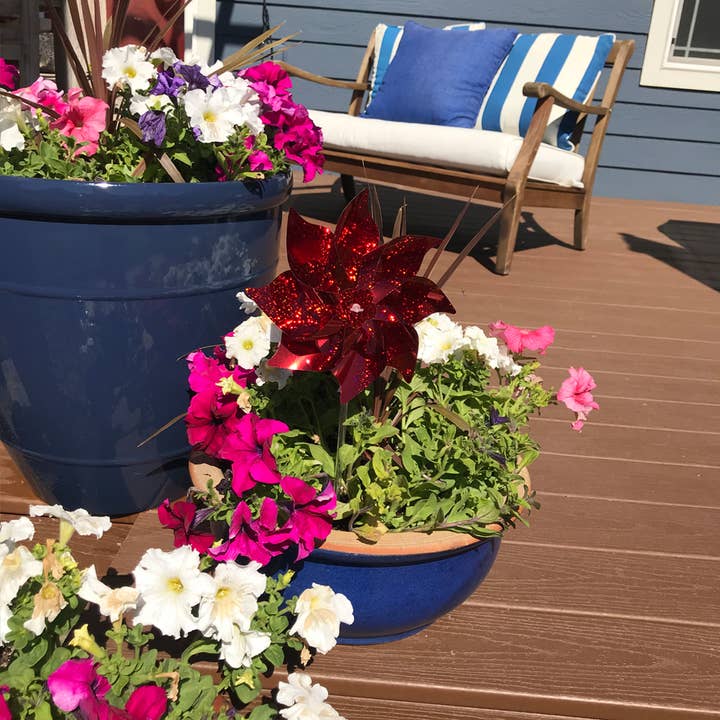 In the Breeze, LLC. - Wholesale Wind Spinner - Red Mylar Pinwheels - 8 PC