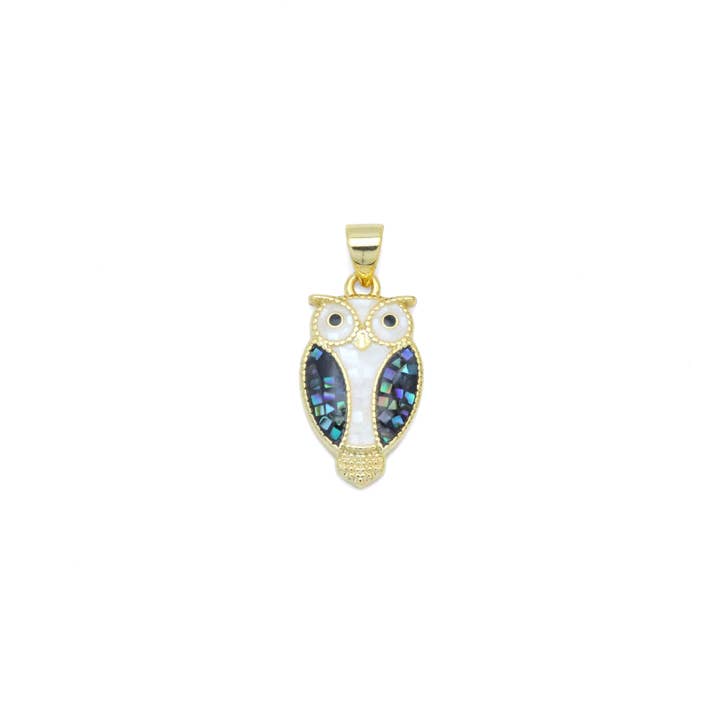 Pendentif à breloques Abalone Night Owl, Sku #WL9 pour la vente par BestBeads&Beyond