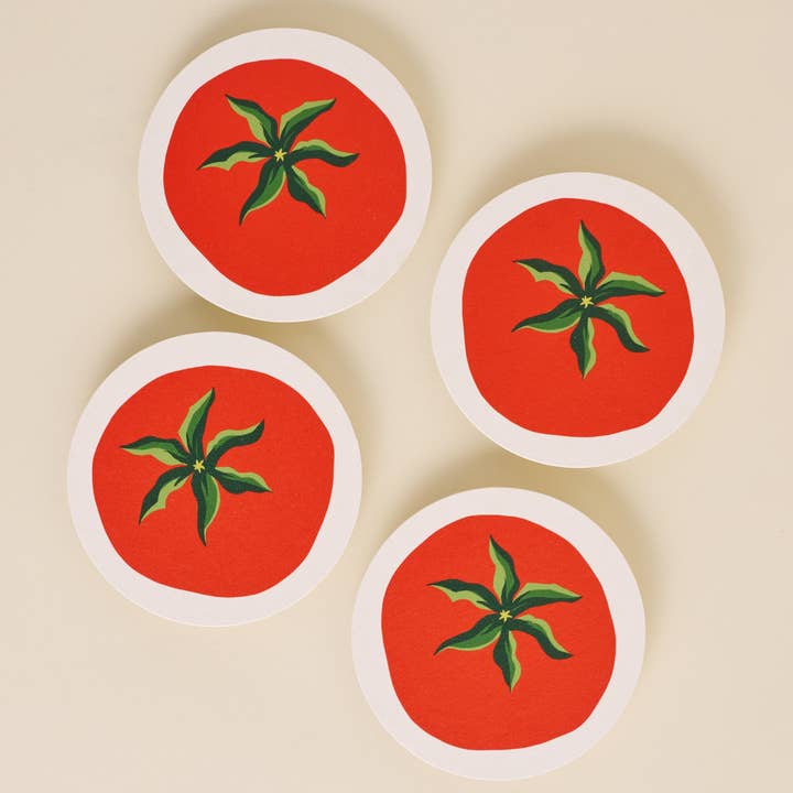 One & Only Paper - Wholesale Coasters - Tomato Coasters | Set of Four