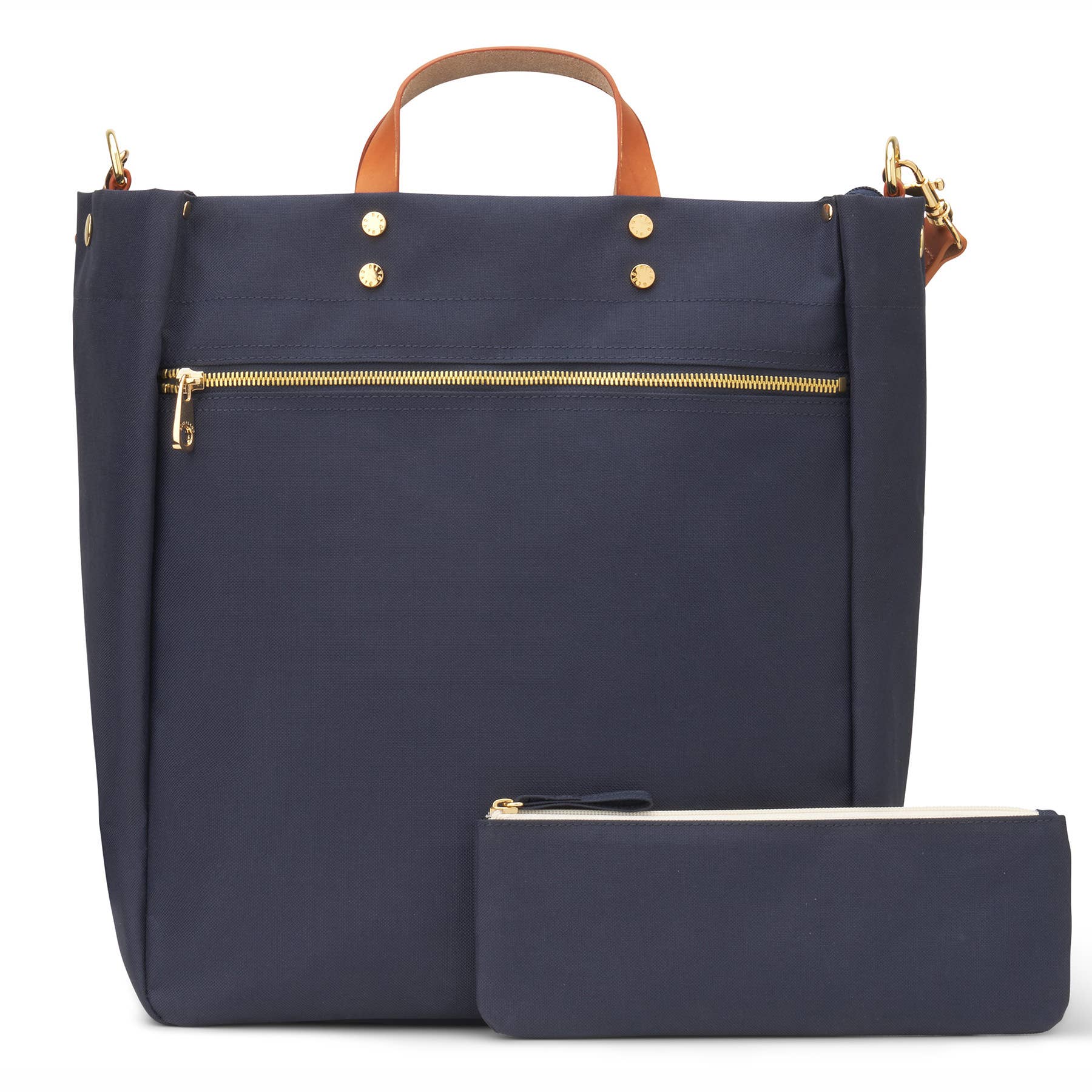 Boulevard - Wholesale Tote Bag - Women's - "Parker" Navy Nylon Tote with Leather Accents7